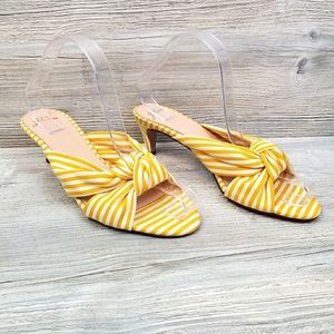 J. Crew Stripe Knotted Kitten Heel sandals NWOB 8
